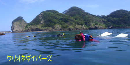 西伊豆田子瀬の浜海水浴場にてシュノーケリング