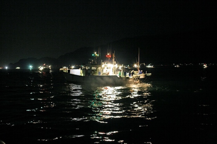 サクラエビ漁　撮影地：清水区由比　撮影協力：朝日丸