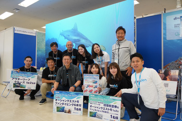 ケアンズ＆グレートバリアリーフのブースには、水中写真家・中村卓哉さんも登場。現地で撮影したばかりの写真・映像で魅力を伝えてくれました