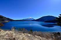青い空、蒼い富士、碧い湖