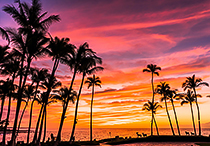 ハワイ島で見た夕焼け