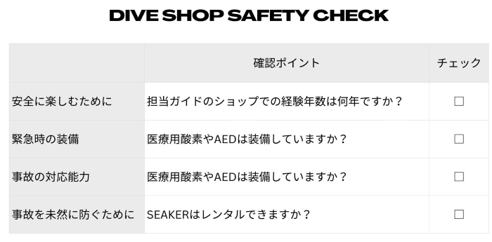 ショップ選びチェックリスト