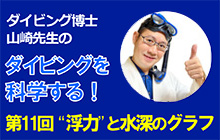 ダイビングを科学「“浮力”と水深のグラフ」