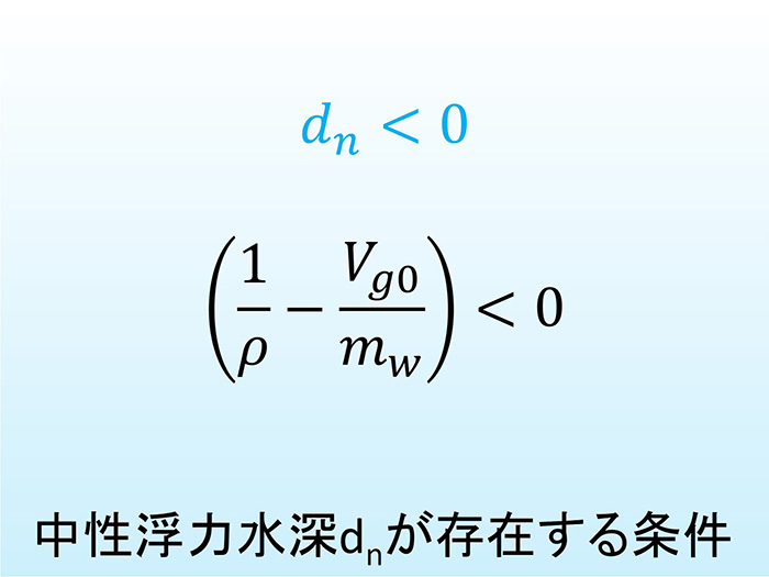 「中性浮力水深」が存在する条件
