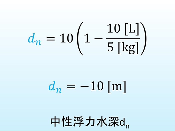 「中性浮力水深」を計算してみよう