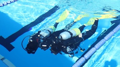 バディと行うオクトパスブリージングの競技