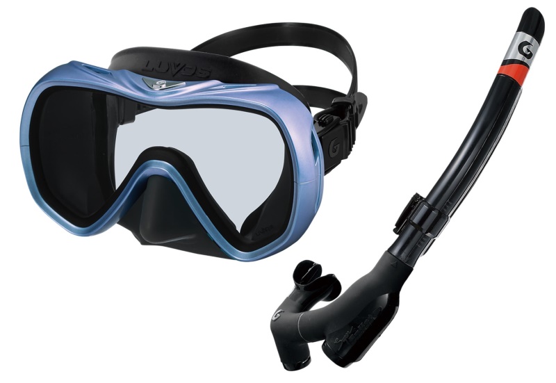 GULLマスクLUVOS＆スノーケルSUPER BULETTEセット（ブラックシリコン）／1名様