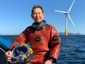 プロ潜水士として40年以上のキャリアをもつ渋谷正信さん