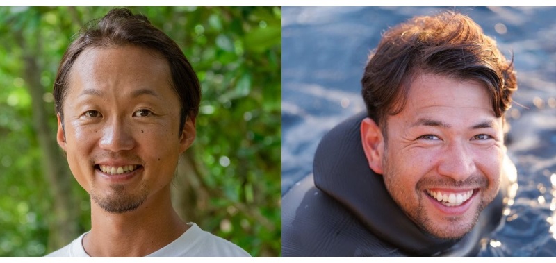 水中写真家の上出俊作さん（左）と自然写真家の関戸紀倫さん（右）

